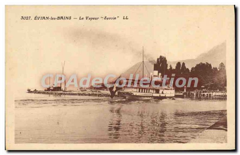 Postcard Old Steam Evian Les Bains The Savoy