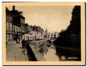 Postcard Modern Bruges Wharf Menetriers