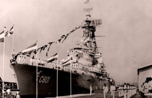 Battleship Hr. Ms Kruiser De Ruyter Ned. Antillen Vintage RPPC 09.83