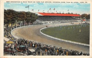 J5/ York Pennsylvania Postcard c1931 New Grandstand Fair Grounds Crowd 44