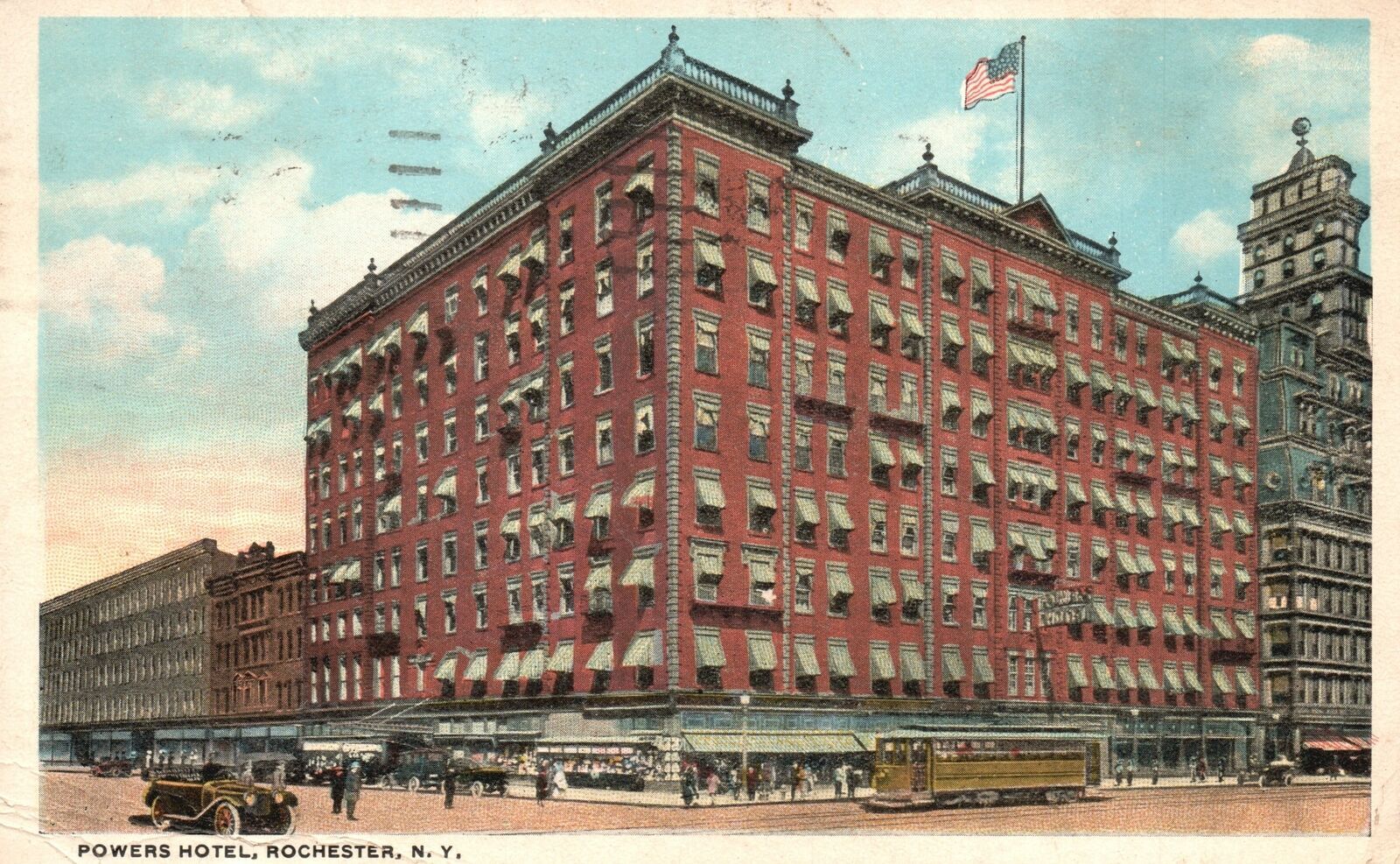 Vintage Postcard 1919 Powers Hotel Rochester New York NY Walker's Post