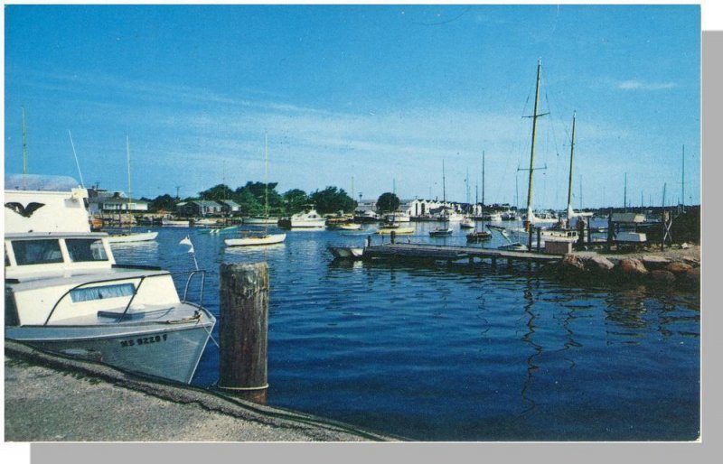 Falmouth, Massachusetts/Mass/MA Postcard, Harbor & Yacht Club, Cape Cod