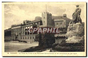 Old Postcard Monaco Palace of the Prince and the Commemoratil Monument