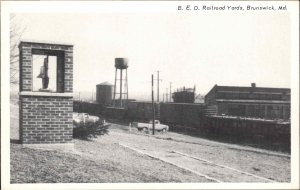 Brunswick Maryland MD BEO RR Train Yards Postcard