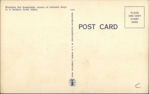 Cambridge MA The Lobby Hotel Commander LINEN Postcard