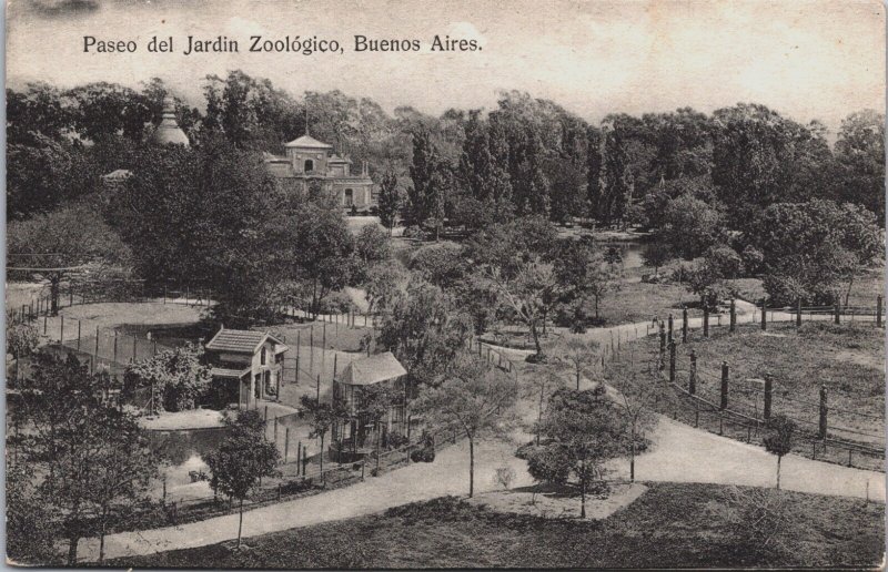 Argentina Buenos Aires Paseo del Jardin Zoologico Vintage Postcard C139