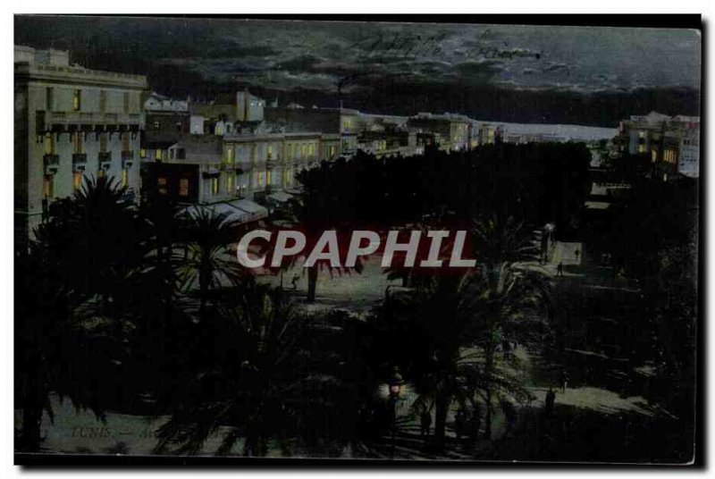 Postcard Old Memorial Avenue Jules Ferry Tunis Tunisia