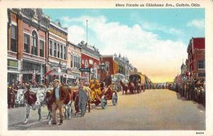 Guthrie Oklahoma 89ers Parade on Oklahoma Avenue Antique Postcard J71281