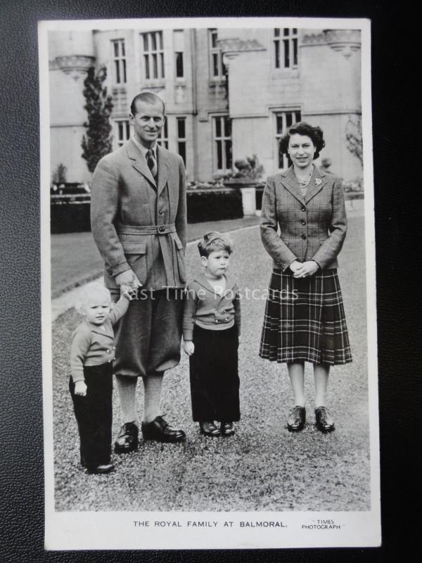 Elizabeth II THE ROYAL FAMILY AT BALMORAL c1950's RP Postcard by Valentine ER13