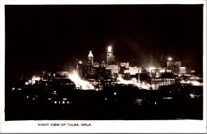 Real Photo Postcard Night View of Tulsa, Oklahoma
