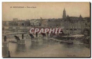 Old Postcard Montauban bridge and docks