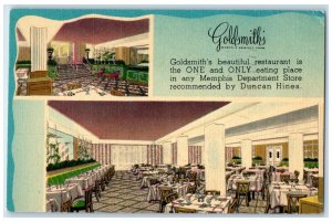 1931 Goldsmith's Restaurant Features Men's Grill Memphis Tennessee TN Postcard