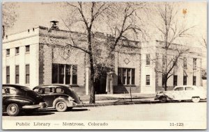 Public Library Montrose Colorado CO Mainroad Street View Antique Postcard