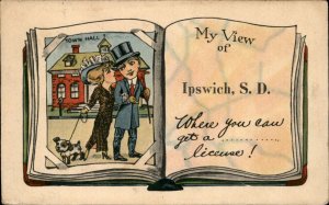 Ipswich South Dakota Romance Marriage Comic c1900-20s Vintage Postcard
