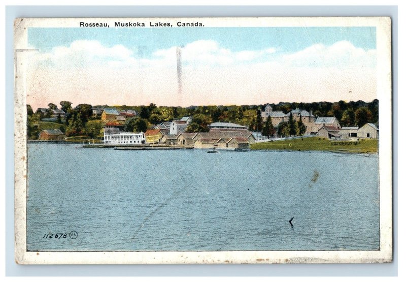 C. 1906 Rosseau, Muskoka Lakes, Canada Town View Scene Vintage Postcard F143E