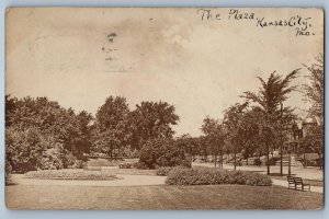 1909 View Of The Plaza Kansas City Missouri MO RPPC Photo Antique Postcard
