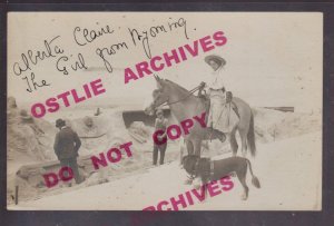 Texas RPPC 1911 ALBERTA CLAIRE Girl from Wyoming LONG RIDER Cross-Country SIGNED
