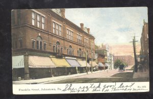 JOHNSTOWN PENNSYLVANIA PA. DOWNTOWN FRANKLIN STREET SCENE VINTAGE POSTCARD