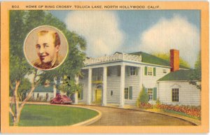 Home of Bing Crosby, Toluca Lake, North Hollywood, CA c1930s Vintage Postcard