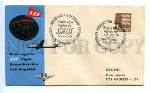 494696 DENMARK 1954 first flight SAS Copenhagen Greenland Los Angeles