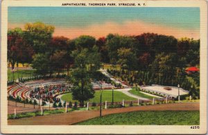 Amphitheatre Thornden Park Syracuse New York Linen Postcard C085