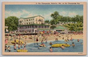 Betterton MD The Chesapeake On The Bay Maryland Beach Scene Postcard C32