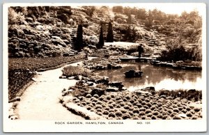 Hamilton Canada 1930-40s RPPC Real Photo Postcard Rock Garden