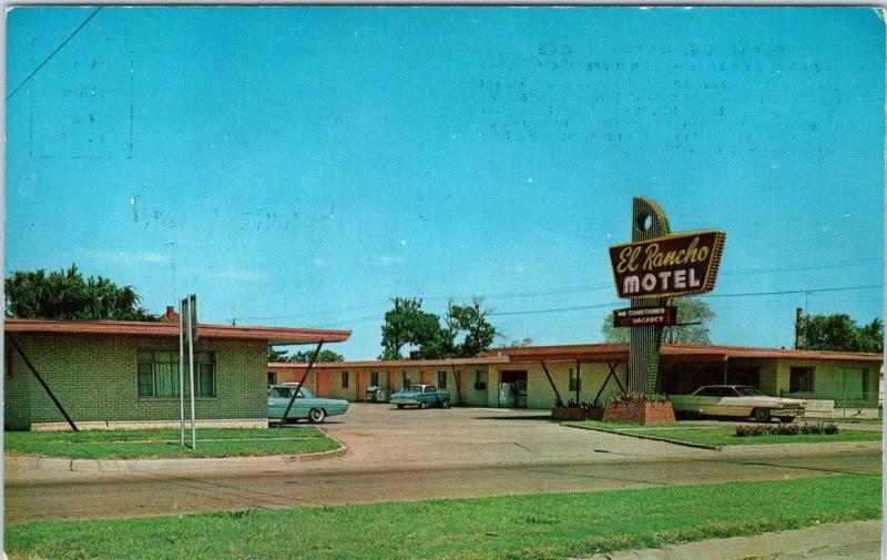 OKMULGEE, OK Oklahoma    NEW EL RANCHO MOTEL   c1960s  Cars  Roadside   Postcard