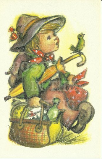 Little Folks Printed in Belgium Vintage Postcard Artist signed Alfred Mainzer