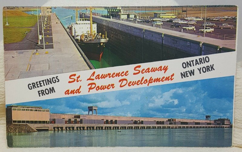 St Lawrence Seaway Ontario New York Vintage Postcard