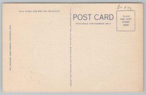 Cincinnati Ohio~Excursion Steamer Ship @ Bridge on Ohio River~Linen Postcard 