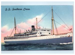 Mid-1900s SS Southern Cross, P & O Steamship Co., Miami, FL Postcard
