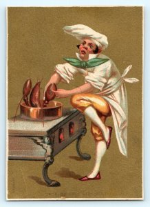 x3 LOT 1880s Bognard Litho Men Skate, Cook, Paint French Comedy Trade Card C15