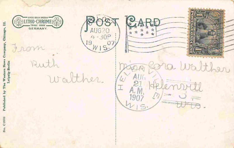 Band Stand Central Park Beloit Wisconsin 1907 postcard