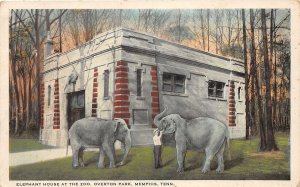 J39/ Memphis Tennessee Postcard c1920s Elephant House Zoo 72