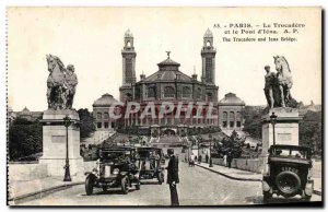 Old Postcard Paris Trocadero and the Pont d & # automobile 39Iena