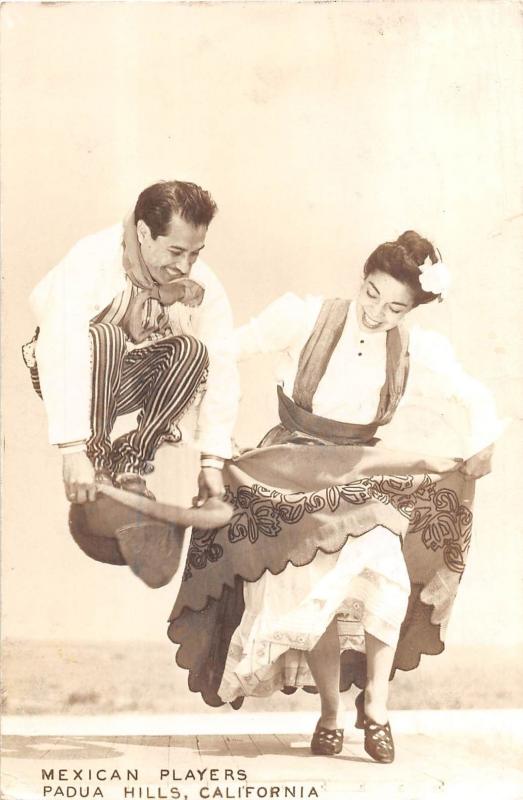 California Ca Postcard Real Photo RPPC 1946 PADUA HILLS Mexican Players Dancers