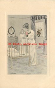 C.E. Perry, Unknown Pub No A-30,  Mother Tending to Daughter in Crib