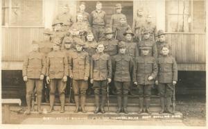 HOSPITAL CONVALESCENT SOLDIERS FT. SNELLING MN ANTIQUE REAL PHOTO POSTCARD RPPC