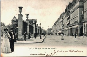 France Paris Rue de Rivoli Vintage Postcard C087