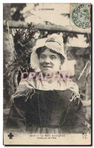 Old Postcard Folklore Beautiful Auvergne fte Costume