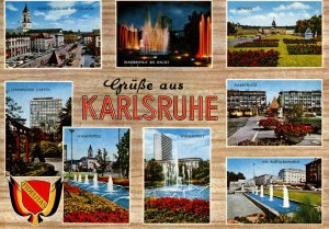 VINTAGE CONTINENTAL SIZE POSTCARD GREETINGS FROM KARLRUHE GERMANY