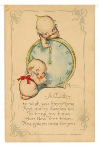 Kewpies by Rose O'Neill. Pub. By Gibson Art New Year- A Clock