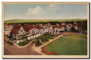 Old Postcard Panorama Cabourg and gardens