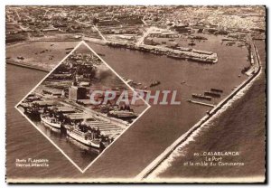 Old Postcard The Port Casablanca and Morocco mole of Commerce