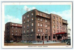 1935 Osburn Hotel Exterior Building Streetcar Eugene Oregon OR Vintage Postcard 