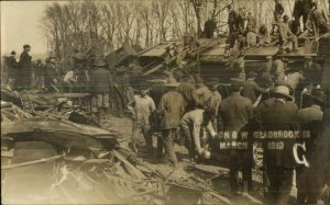 Gladbrook IA RR Train Wreck 1910 Real Photo Postcard