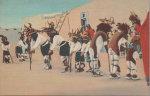 Postcard Native American Pueblo Indians Deer Dance