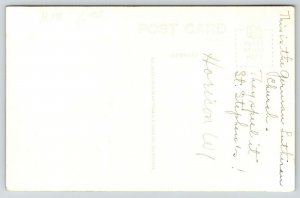 Horicon WI St Stephen's German Lutheran Church~Steeple RPPC Sepia 1940s Postcard 