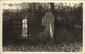 Taos NM New Mexico Kit Carson Grave c1920 Real Photo Postcard